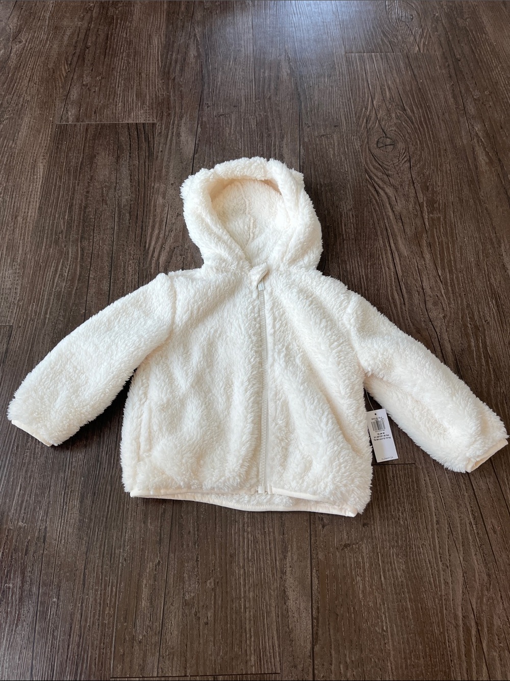 Old Navy Cozy Cream Sherpa Hooded Toddler Zip-Up Sweater